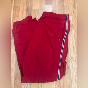 Vintage ABERCROMBIE & FITCH Red Lined Nylon Track Pants Size Large